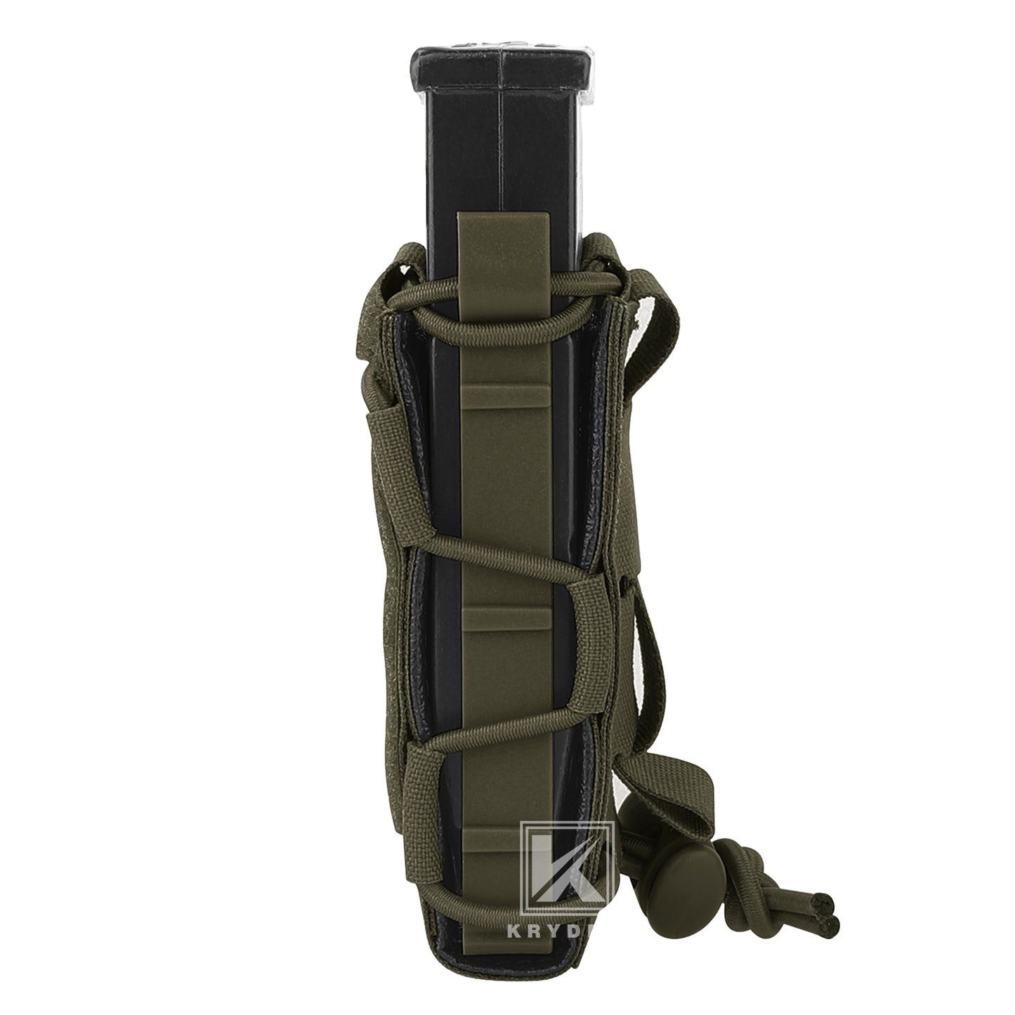 Krydex Tactical 9mm Magazine Pouch Open Top Pistol Mag Carrier Rapid Access MOLLE Compatible
