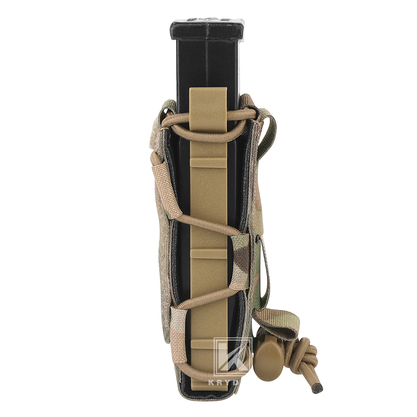Krydex Tactical 9mm Magazine Pouch Open Top Pistol Mag Carrier Rapid Access MOLLE Compatible