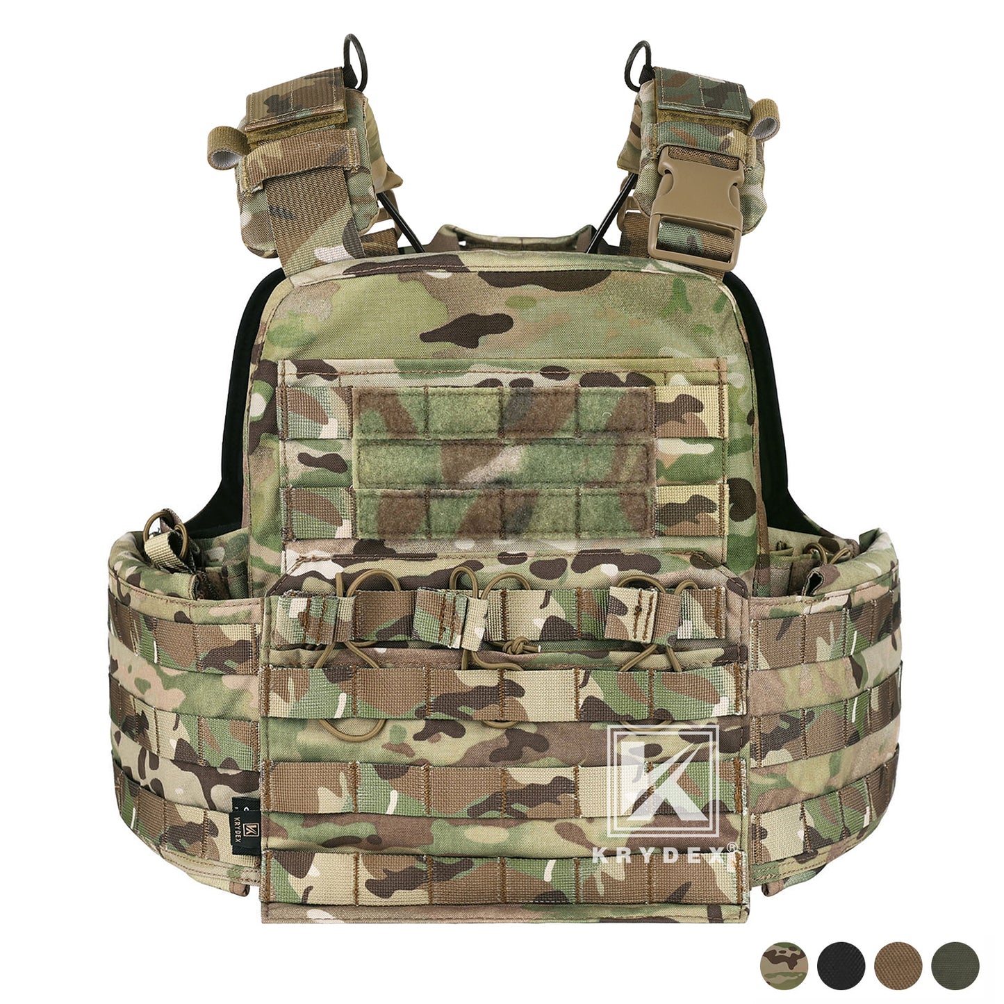 KRYDEX Tactical Plate Carrier Heavy Duty Modular MOLLE Vest