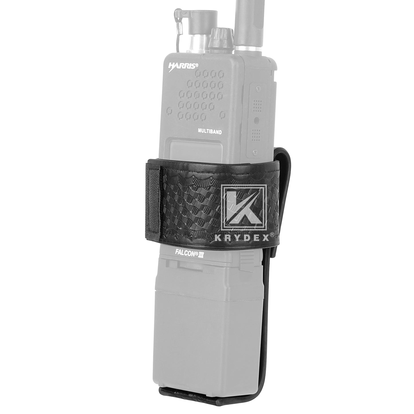 Krydex L-Style Universal Radio Holster Basketweave Two Way Radio Case Holder Fits For Motorola Kenwood 2” & 2.25” Duty Belt Carrier for First Responders
