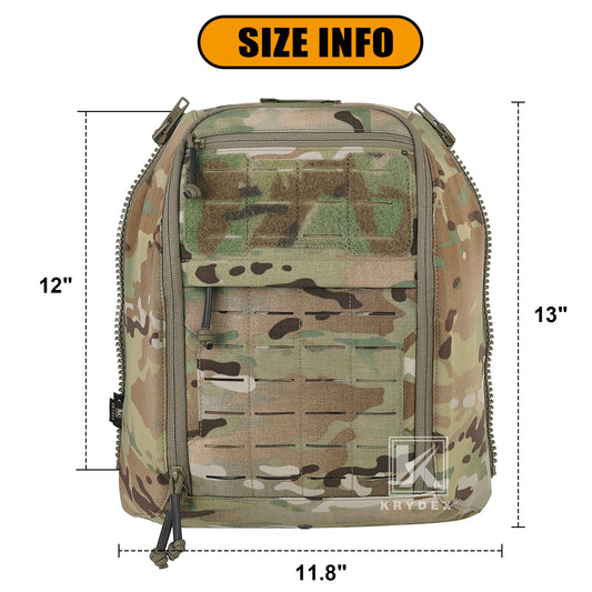 Krydex Tactical Zip-on Back Panel for Scarab Vest MOLLE Helmet Hydration Backpack