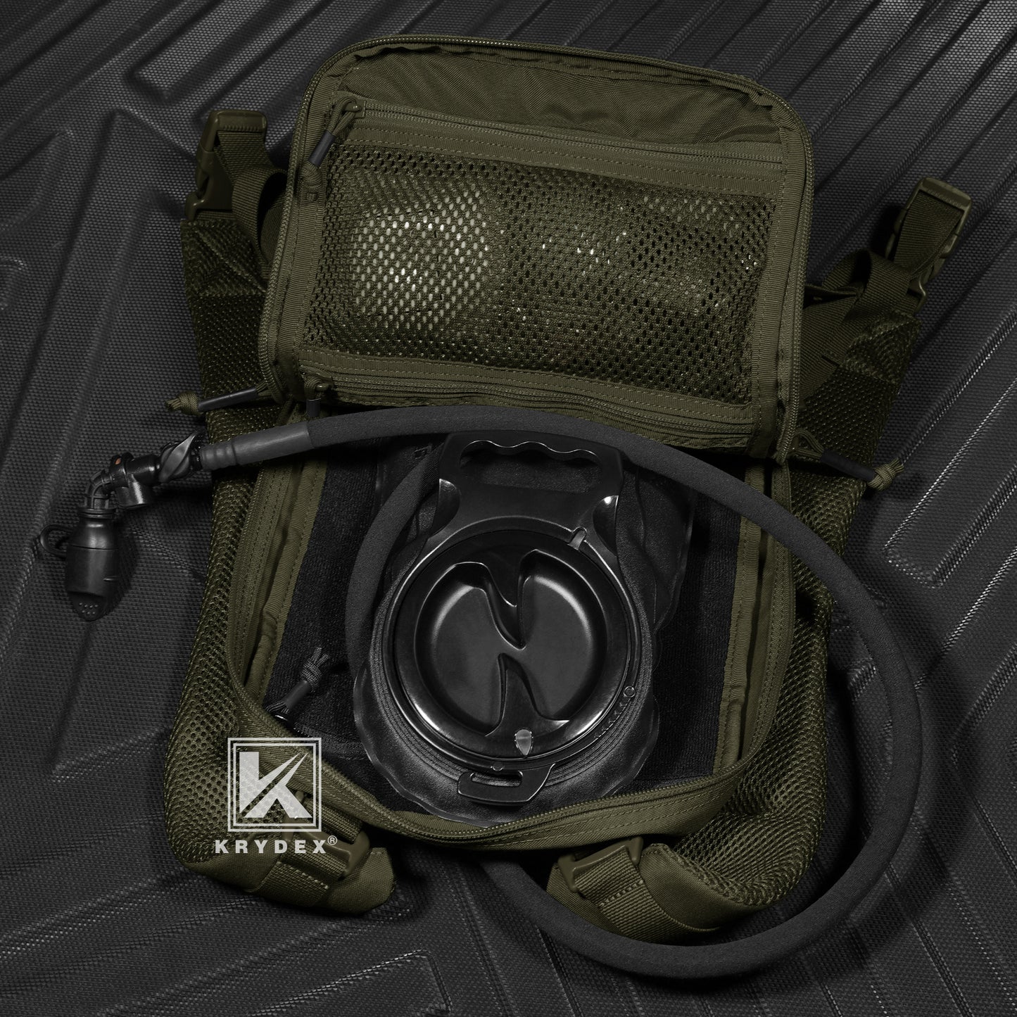 Krydex Tactical Hydration Pack 1.5L 50oz Water Bladder Carrier MOLLE for vest Hydro Backpack