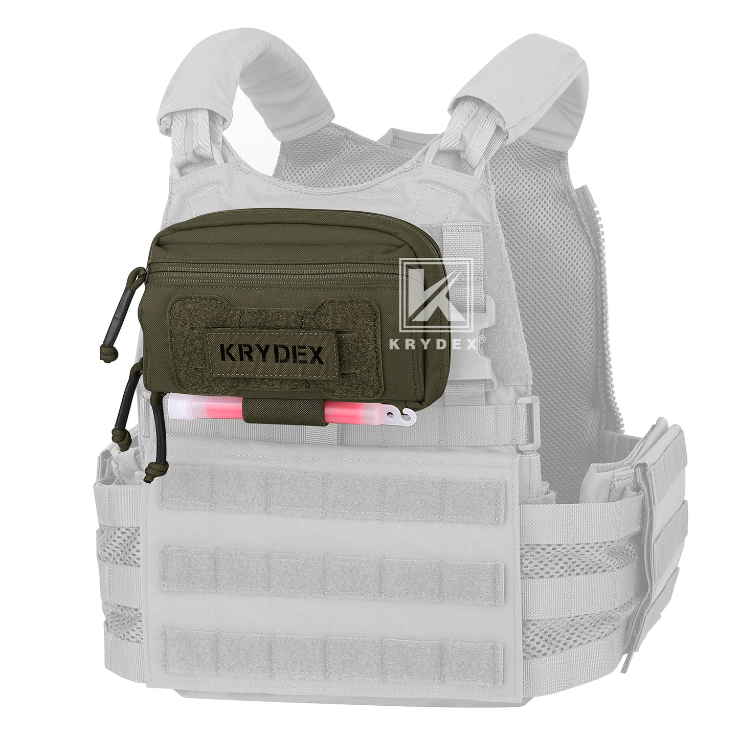 Krydex Tactical Admin Pouch Chest Bag MOLLE Utility Pouch Front Pocket for Vest and Chest Rig