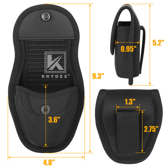 Krydex Hidden Snap Classic Handcuff Case Double Handcuff Pouch Fits 2” & 2.25” Duty Belt For Police Law Enforcement & Security Guard Equipment