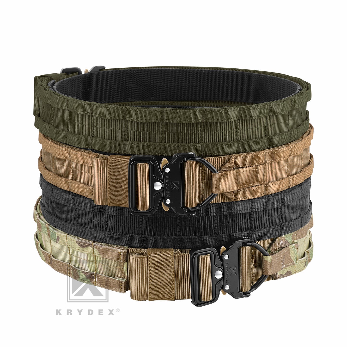 KRYDEX 1.75”& 1.5” Tactical Quick Release MOLLE D-Ring Belt Rigger Duty Gun Belt Outer & Inner Hunting Shooting Belt