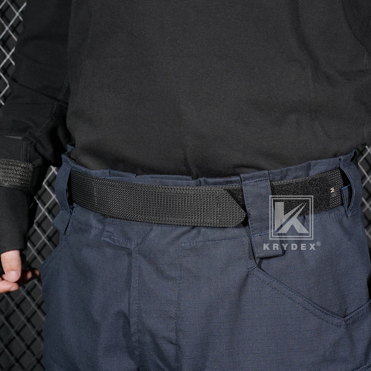 Krydex Buckleless Duty Belt No-Scratch Nylon Belt 1.5" No Metal Buckle Belt w/Hook & Loop Closure Adjustable for Work Travel Mechanic Driver