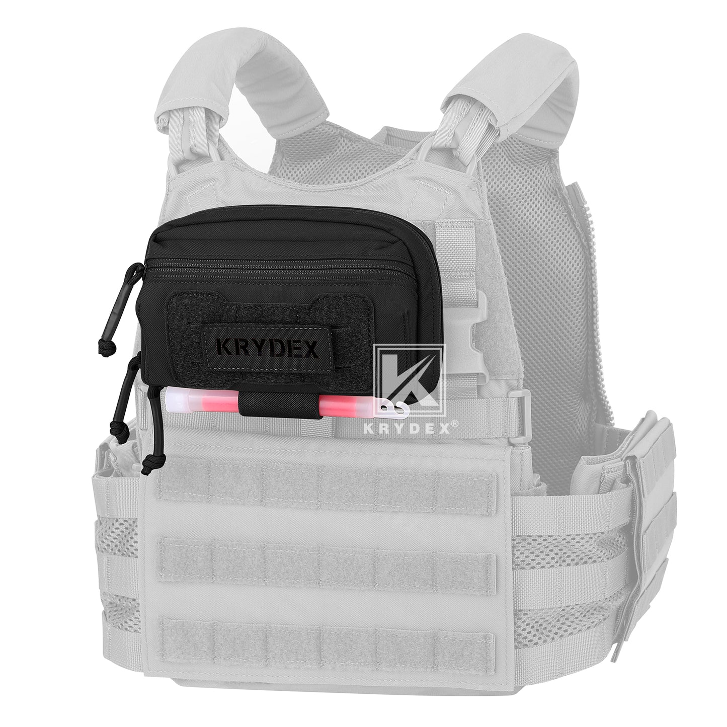 Krydex Tactical Admin Pouch Chest Bag MOLLE Utility Pouch Front Pocket for Vest and Chest Rig