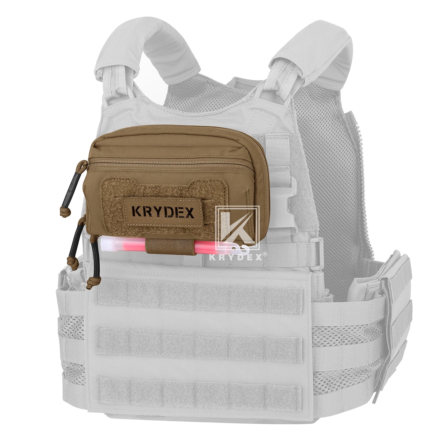 Krydex Tactical Admin Pouch Chest Bag MOLLE Utility Pouch Front Pocket for Vest and Chest Rig