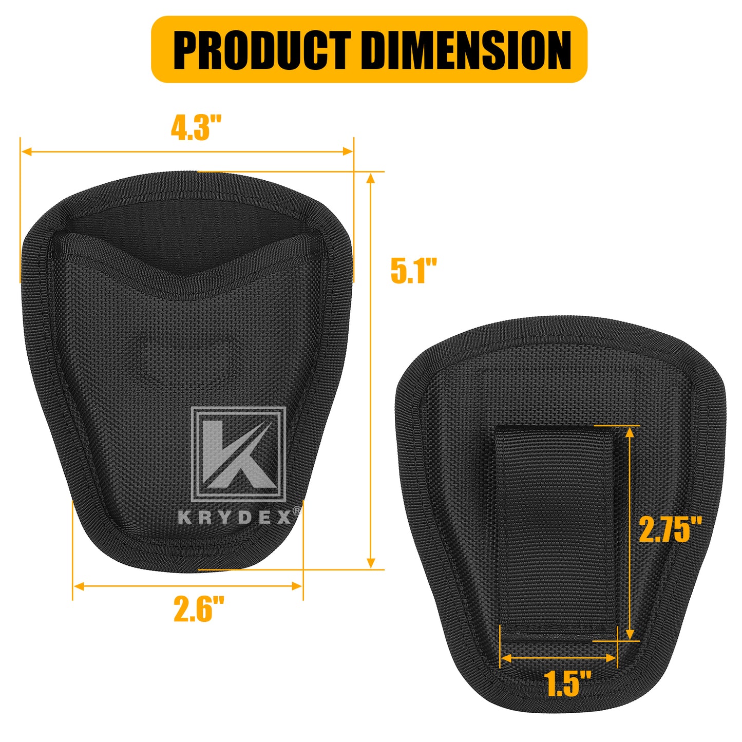 Krydex Open Top Handcuff Case Single Classic Handcuff Pouch Fits 2” & 2.25” Duty Belt For Police Law Enforcement & Security Guard Equipment