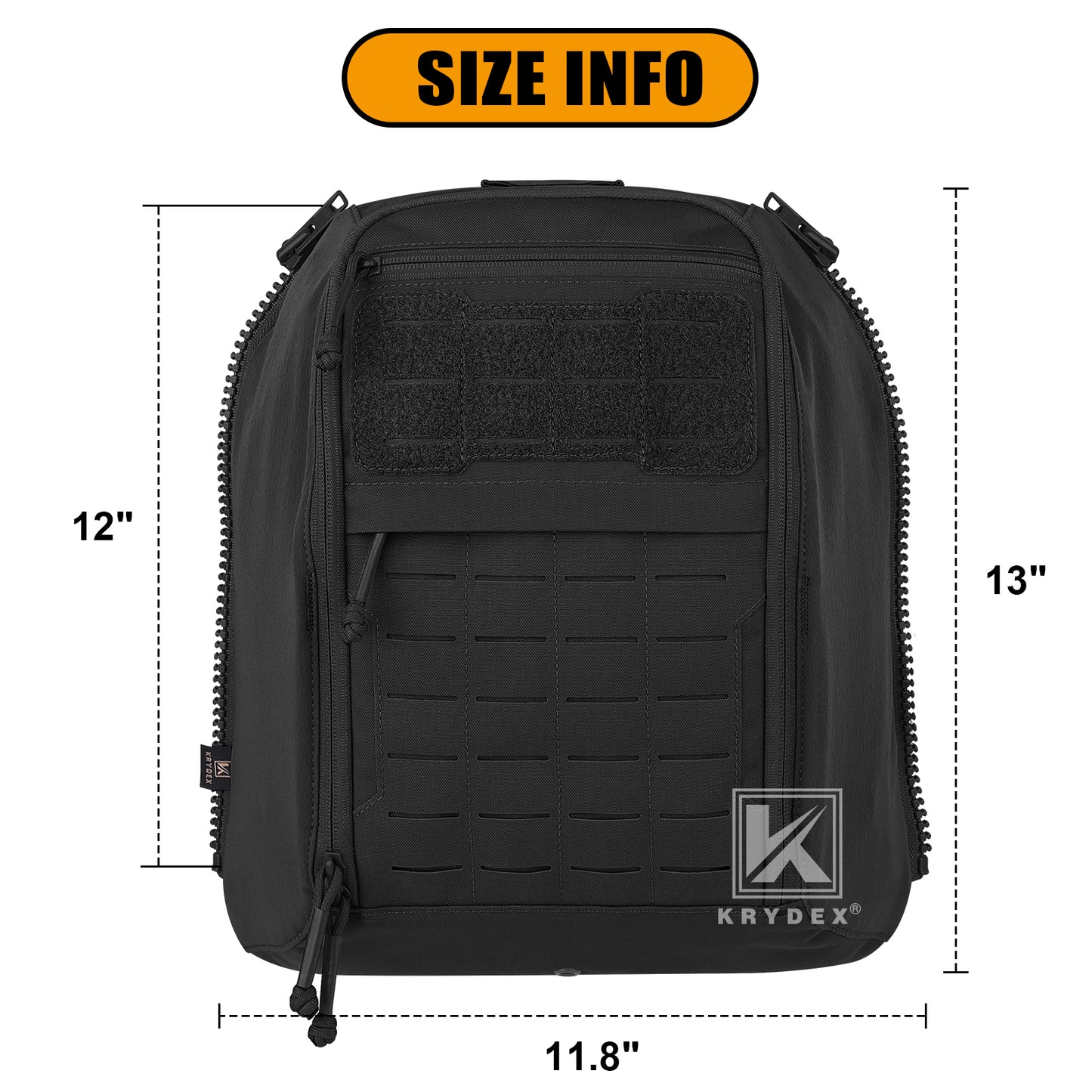 Krydex Tactical Zip-on Back Panel for Scarab Vest MOLLE Helmet Hydration Backpack
