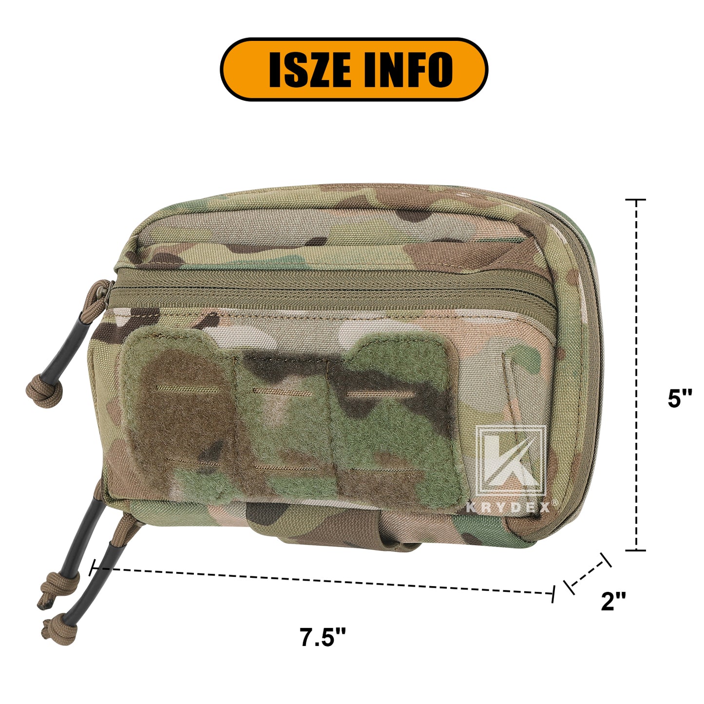 Krydex Tactical Admin Pouch Chest Bag MOLLE Utility Pouch Front Pocket for Vest and Chest Rig