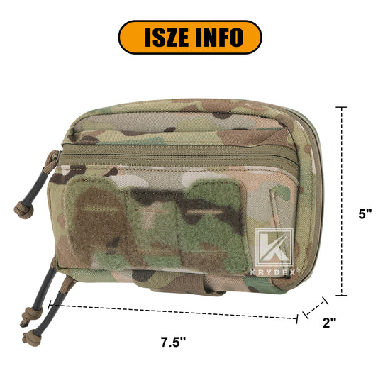 Krydex Tactical Admin Pouch Chest Bag MOLLE Utility Pouch Front Pocket for Vest and Chest Rig