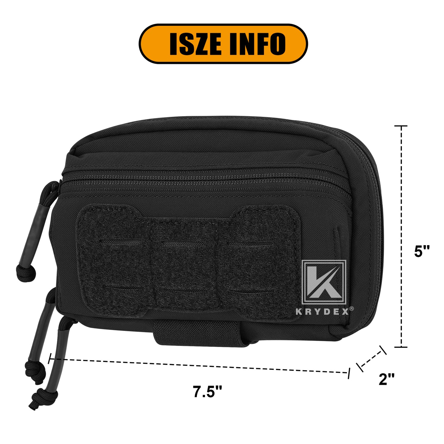 Krydex Tactical Admin Pouch Chest Bag MOLLE Utility Pouch Front Pocket for Vest and Chest Rig