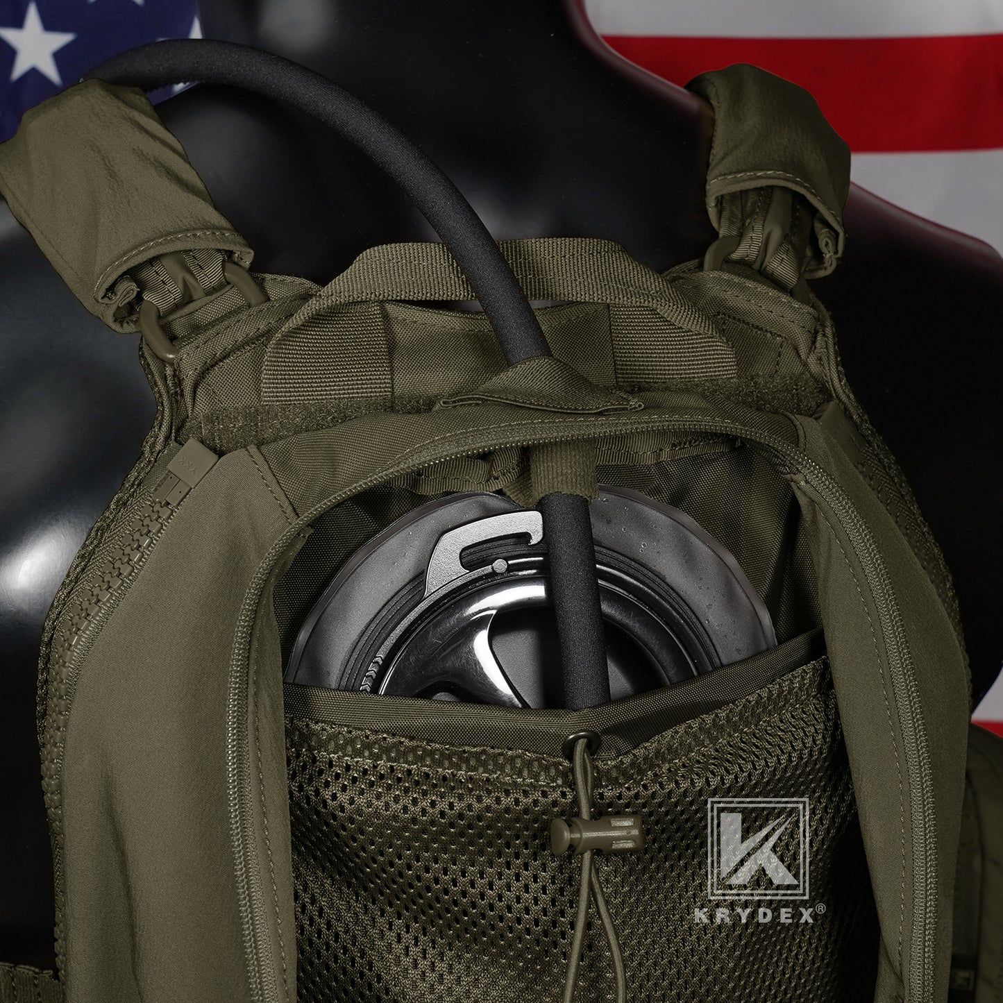 Krydex Tactical Zip-on Back Panel for Scarab Vest MOLLE Helmet Hydration Backpack