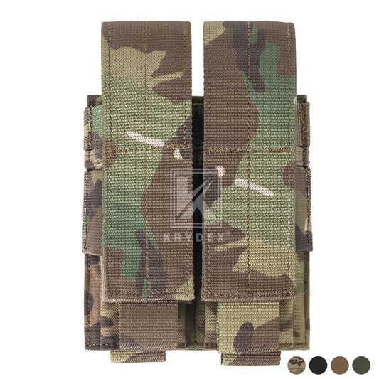 Krydex Tactical 9mm Double Mag Pouch Modular Single / Double Stack Pistol Magzine Holder MOLLE Compatible