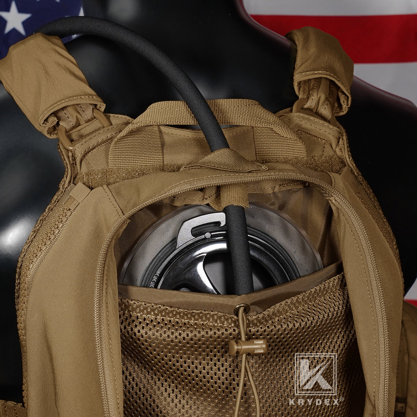 Krydex Tactical Zip-on Back Panel for Scarab Vest MOLLE Helmet Hydration Backpack