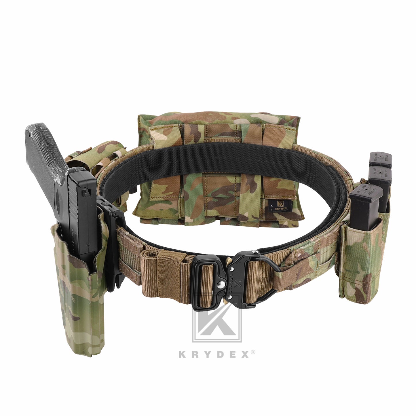 KRYDEX 1.75”& 1.5” Tactical Quick Release MOLLE D-Ring Belt Rigger Duty Gun Belt Outer & Inner Hunting Shooting Belt