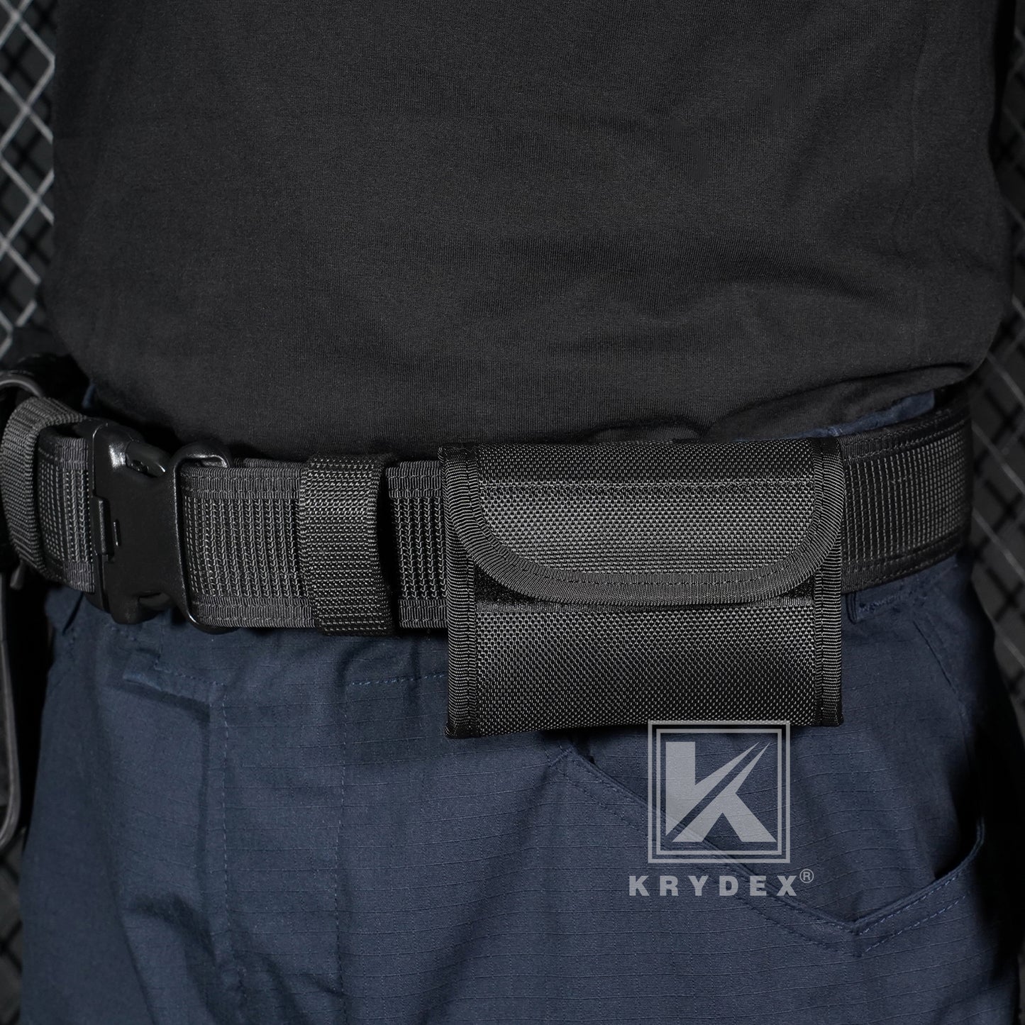 Krydex Flat Glove Holder Latex Nitrile Disposable Gloves Nylon Pouch Fits 2" & 2.25" Duty Belt For Police Firefighter Law enforcement EMT Paramedic First Responders