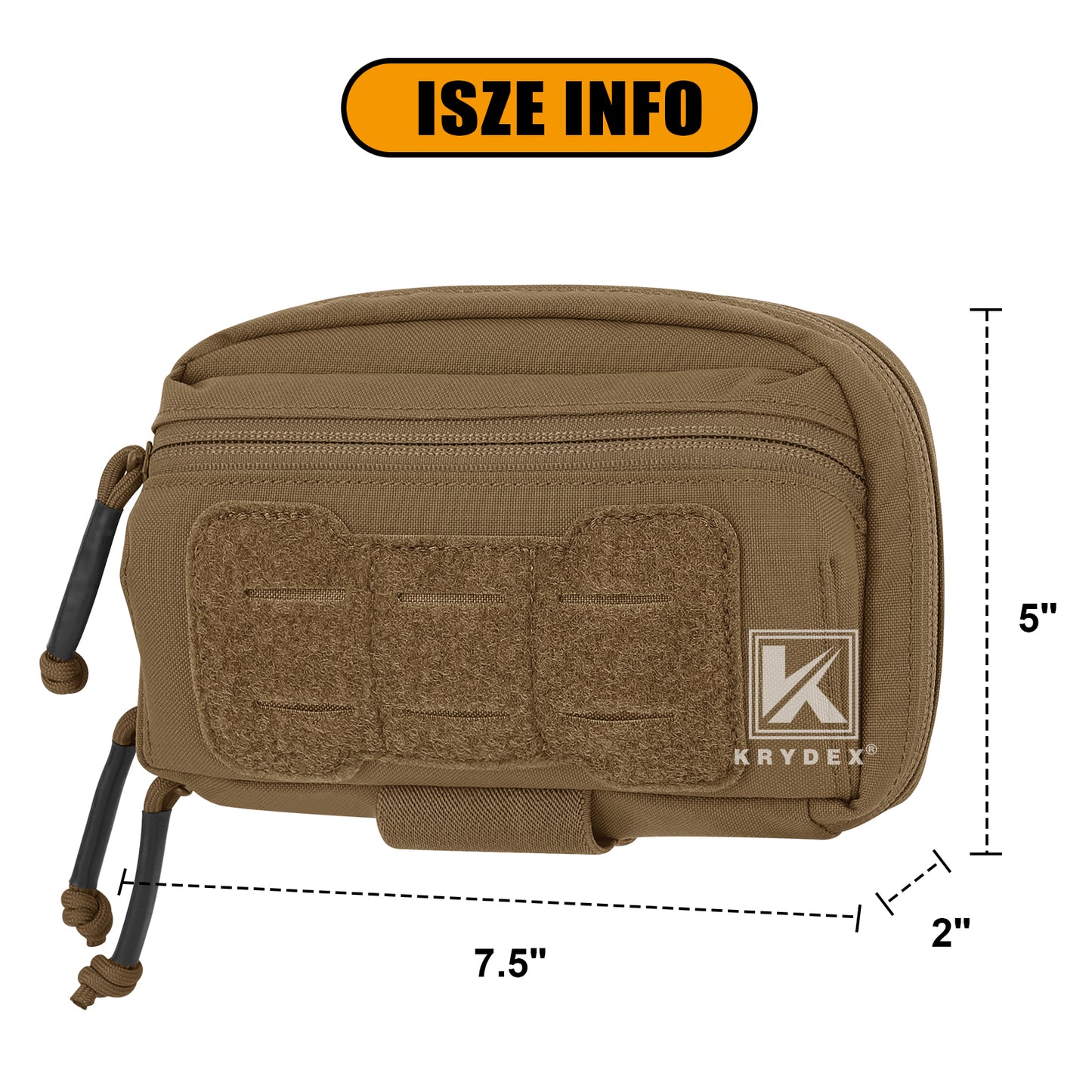 Krydex Tactical Admin Pouch Chest Bag MOLLE Utility Pouch Front Pocket for Vest and Chest Rig