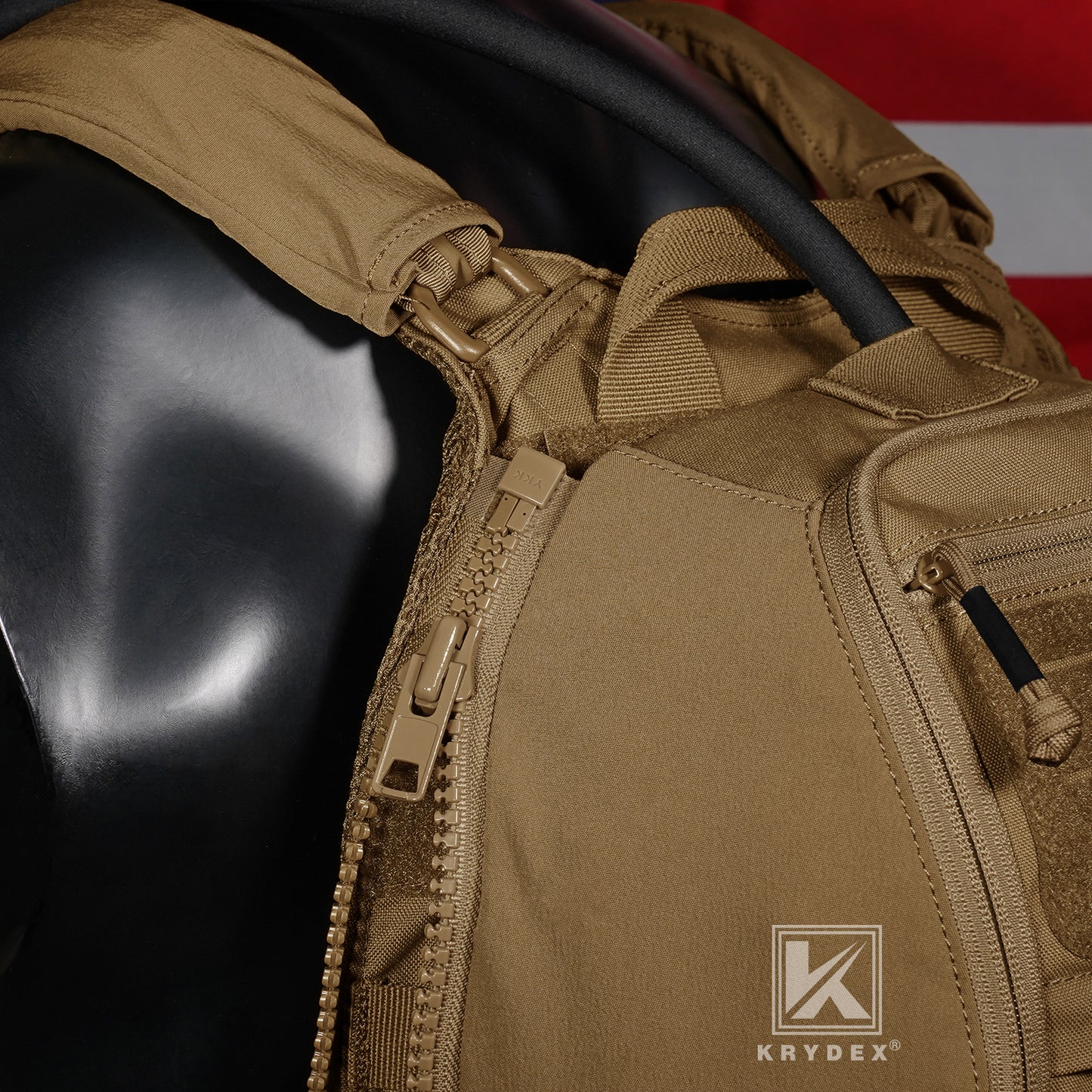 Krydex Tactical Zip-on Back Panel for Scarab Vest MOLLE Helmet Hydration Backpack