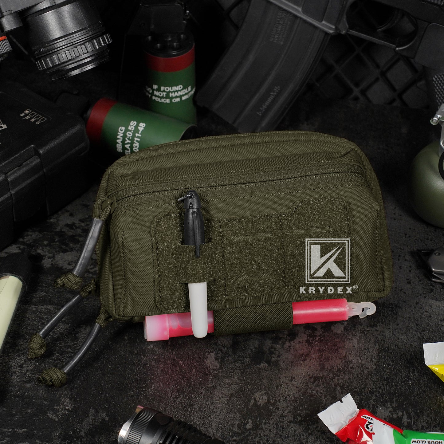 Krydex Tactical Admin Pouch Chest Bag MOLLE Utility Pouch Front Pocket for Vest and Chest Rig