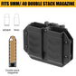 Krydex 9mm Double Stack Magazine Pouch 360° Rotatable Clip Fits 9mm/.40/.45 Double-Stack Mags Adjustable Retention Dual-Lock Mount for 1.5"-2.25" Belts & MOLLE