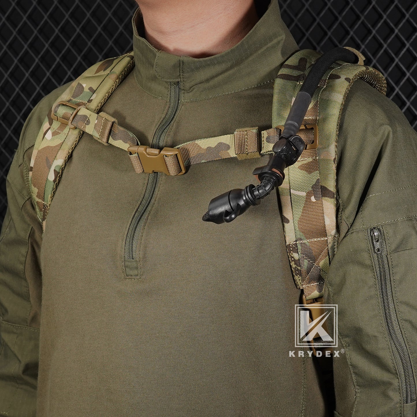 Krydex Tactical Hydration Pack 1.5L 50oz Water Bladder Carrier MOLLE for vest Hydro Backpack