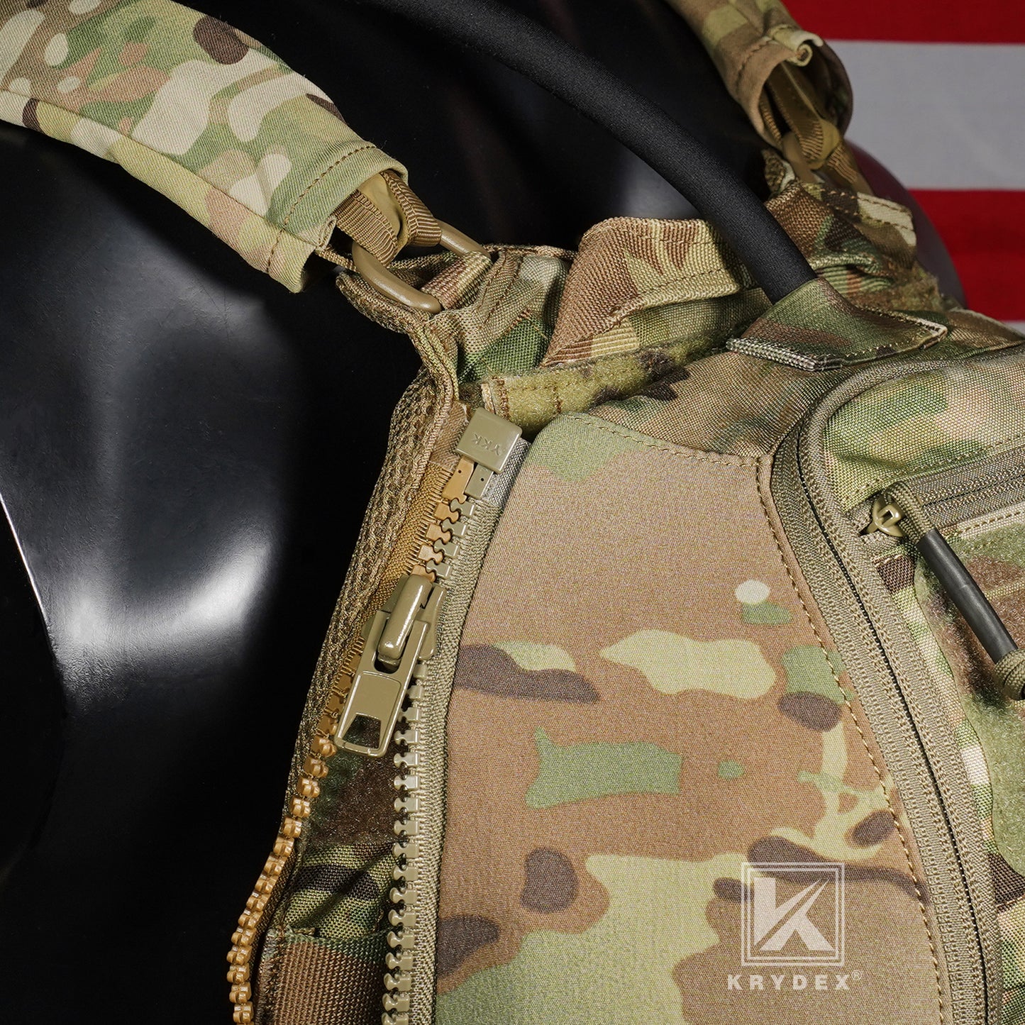 Krydex Tactical Zip-on Back Panel for Scarab Vest MOLLE Helmet Hydration Backpack