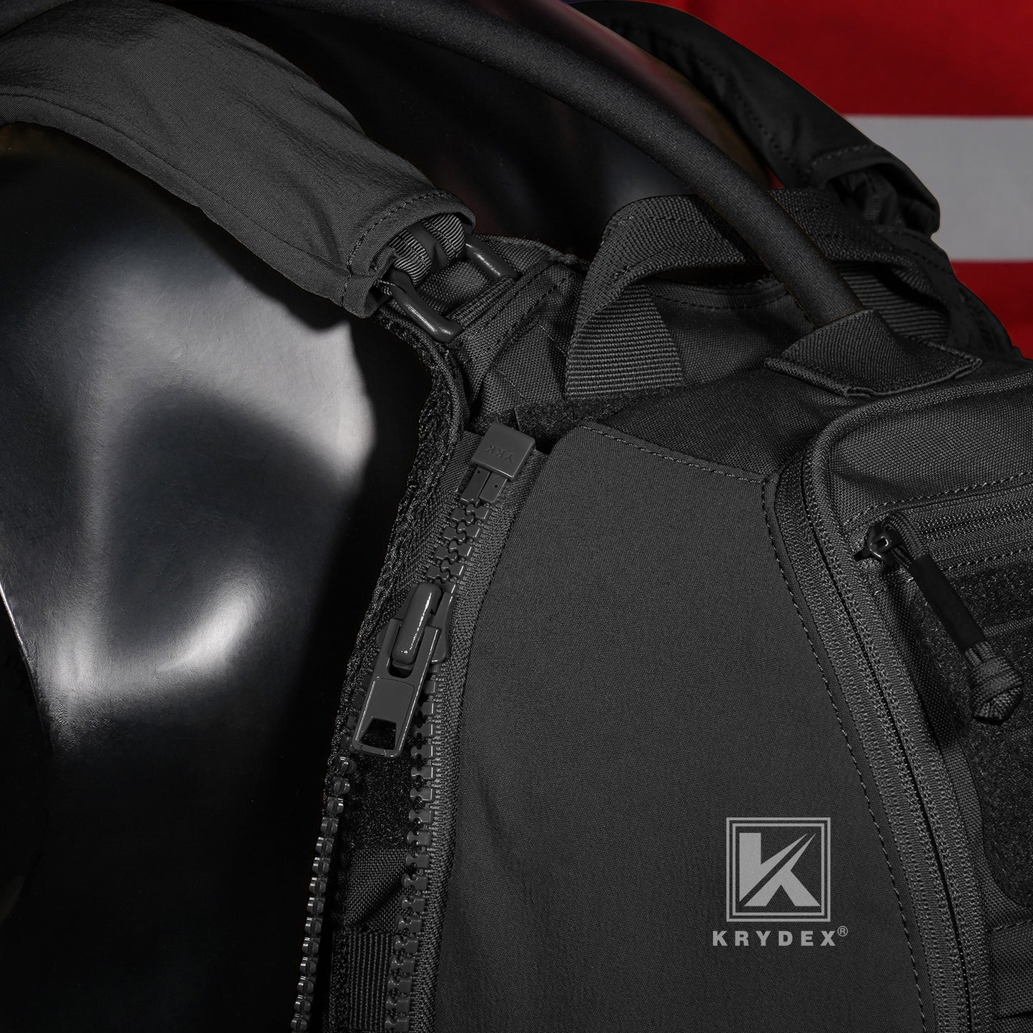 Krydex Tactical Zip-on Back Panel for Scarab Vest MOLLE Helmet Hydration Backpack