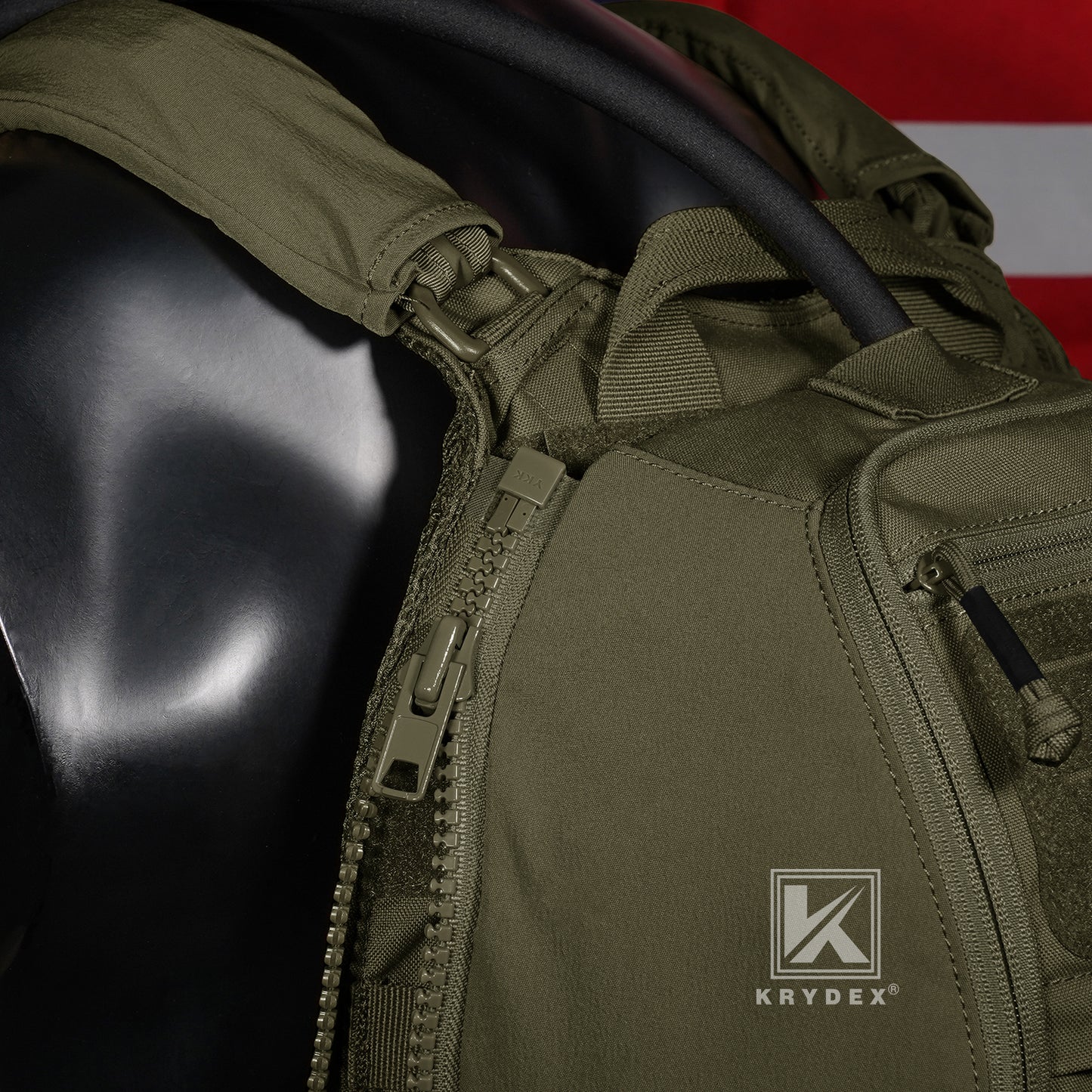 Krydex Tactical Zip-on Back Panel for Scarab Vest MOLLE Helmet Hydration Backpack