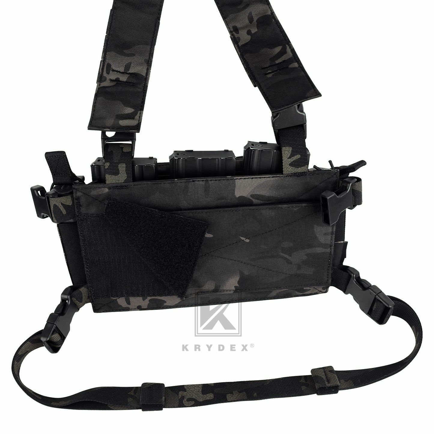 KRYDEX Tactical D3CR Chest Rig 5.56 7.62 Rifle Pistol Mag Pouch Placard Carrier with D3 Flatpack Tactical Backpack