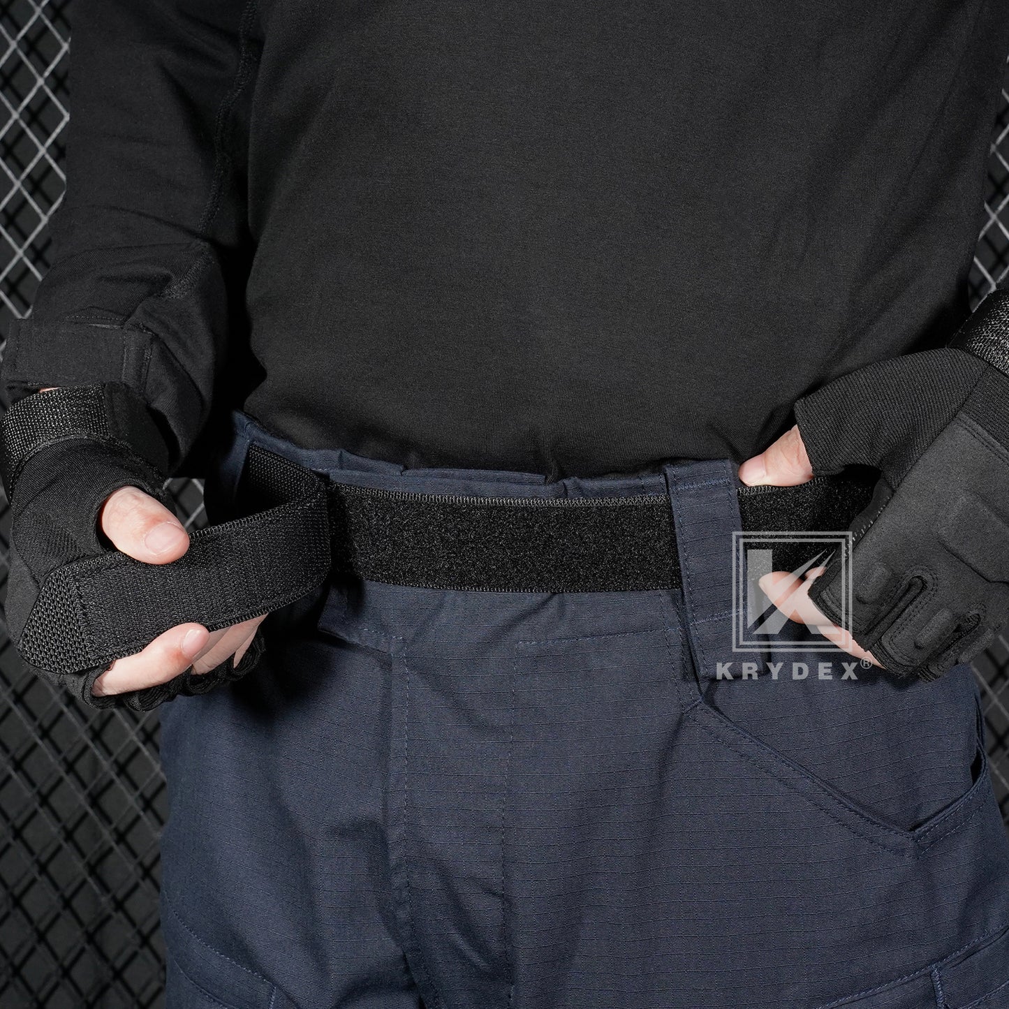 Krydex Buckleless Duty Belt No-Scratch Nylon Belt 1.5" No Metal Buckle Belt w/Hook & Loop Closure Adjustable for Work Travel Mechanic Driver
