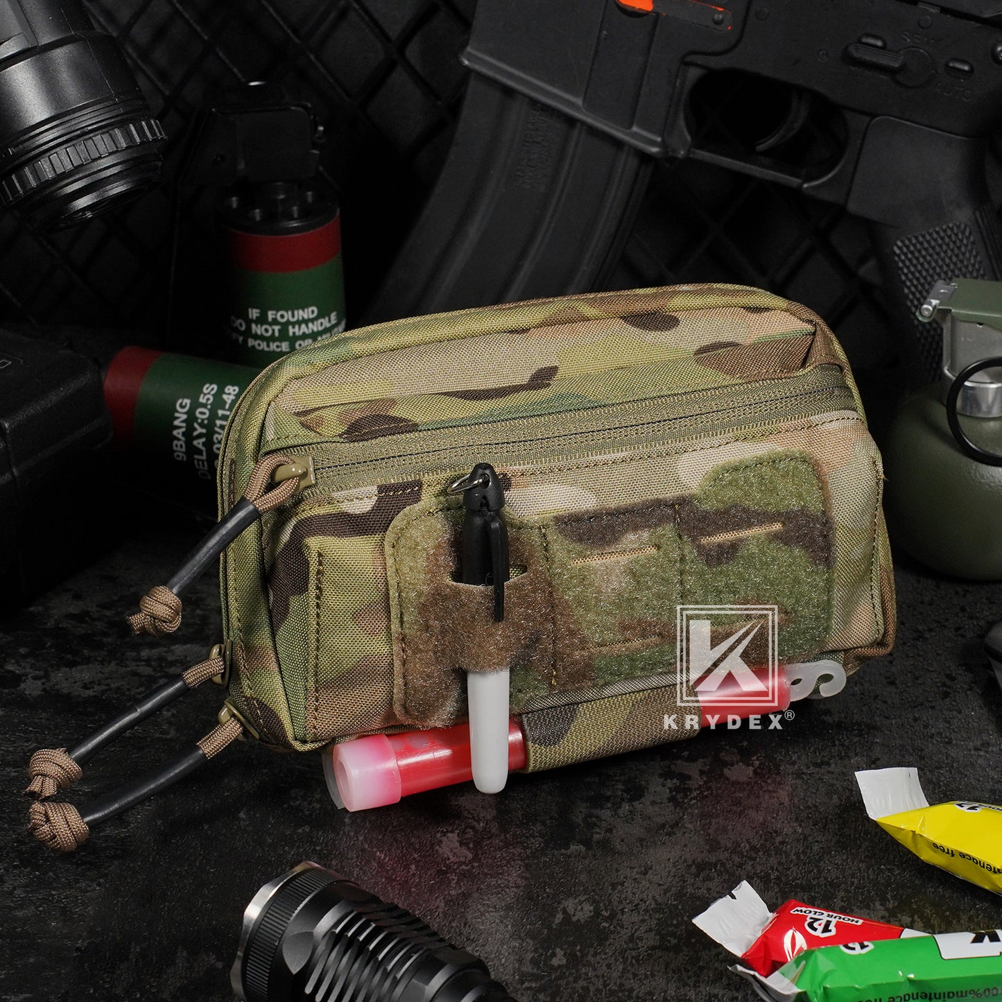 Krydex Tactical Admin Pouch Chest Bag MOLLE Utility Pouch Front Pocket for Vest and Chest Rig