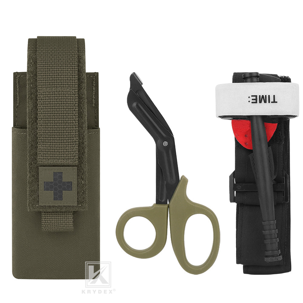 KRYDEX Tactical 3 in 1 Tourniquet & 7.25” EMT Shear Kit Medical Trauma Scissor Set