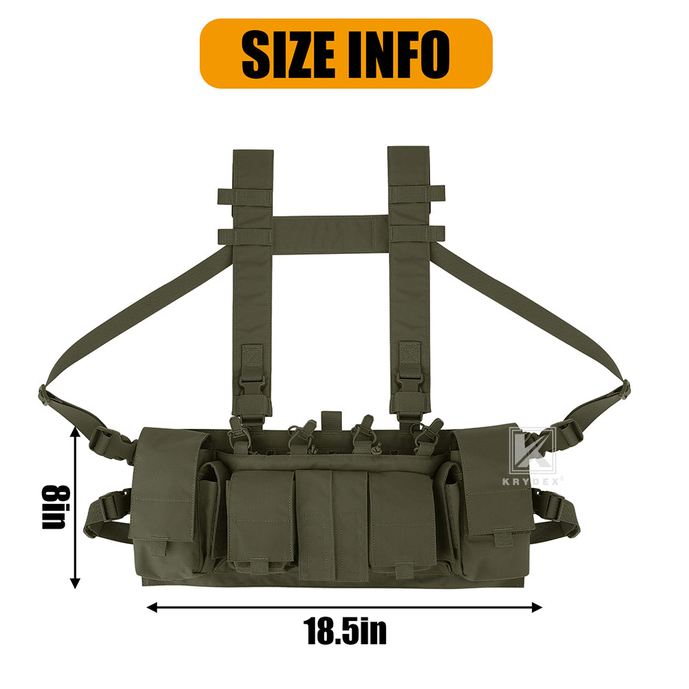 Krydex Tactical Chest Rig UW Gen IV Low Profile Micro Fight Rigs Carrier 556 9mm GP Pouch H Harness