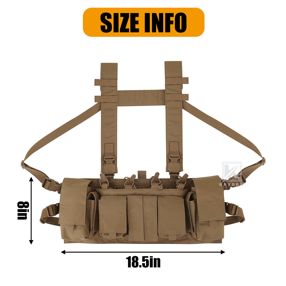 Krydex Tactical Chest Rig UW Gen IV Low Profile Micro Fight Rigs Carrier 556 9mm GP Pouch H Harness