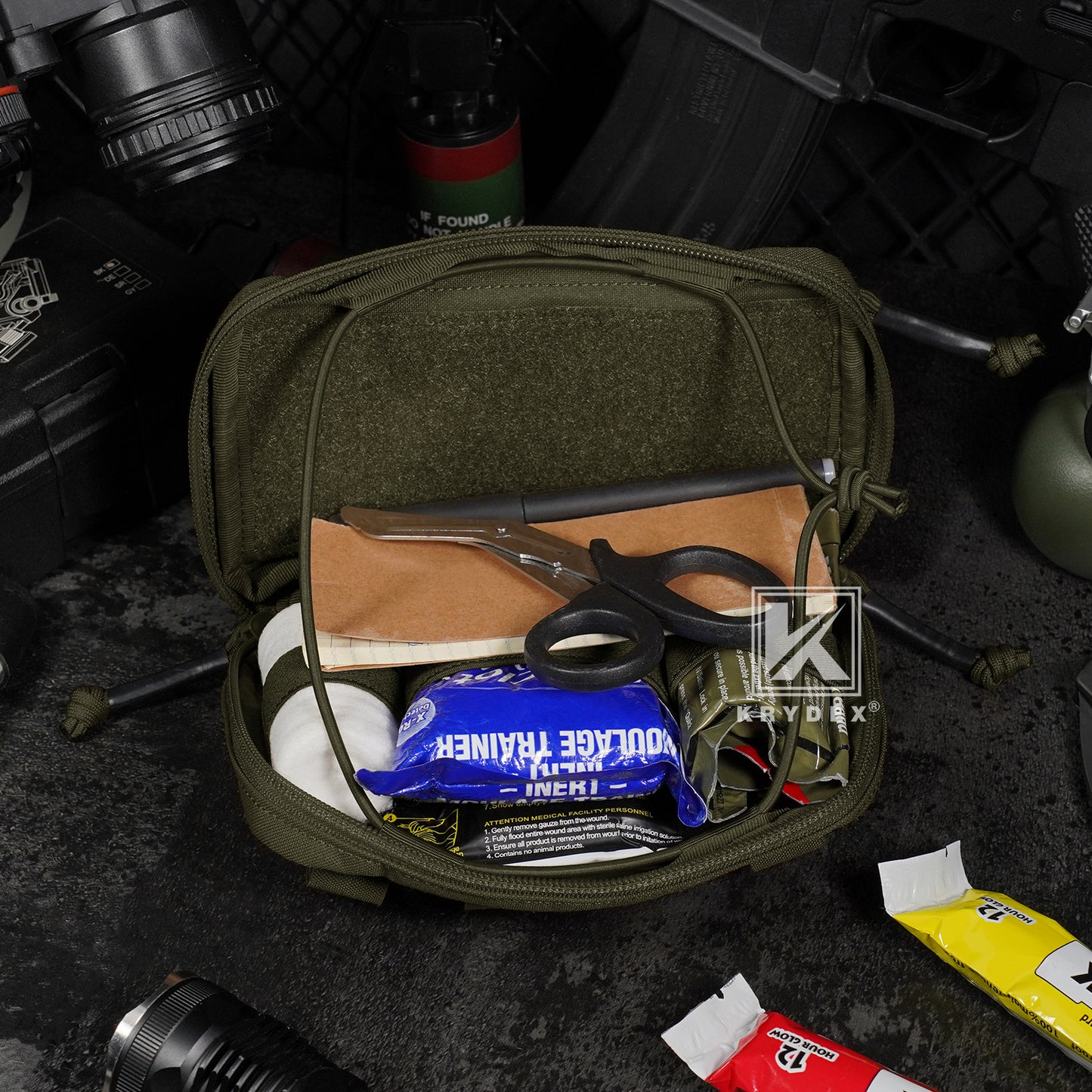 Krydex Tactical Admin Pouch Chest Bag MOLLE Utility Pouch Front Pocket for Vest and Chest Rig