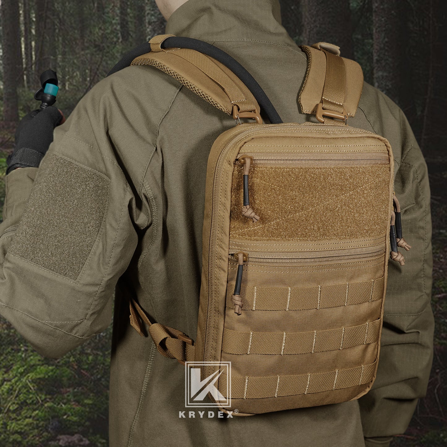 Krydex Tactical Hydration Pack 1.5L 50oz Water Bladder Carrier MOLLE for vest Hydro Backpack