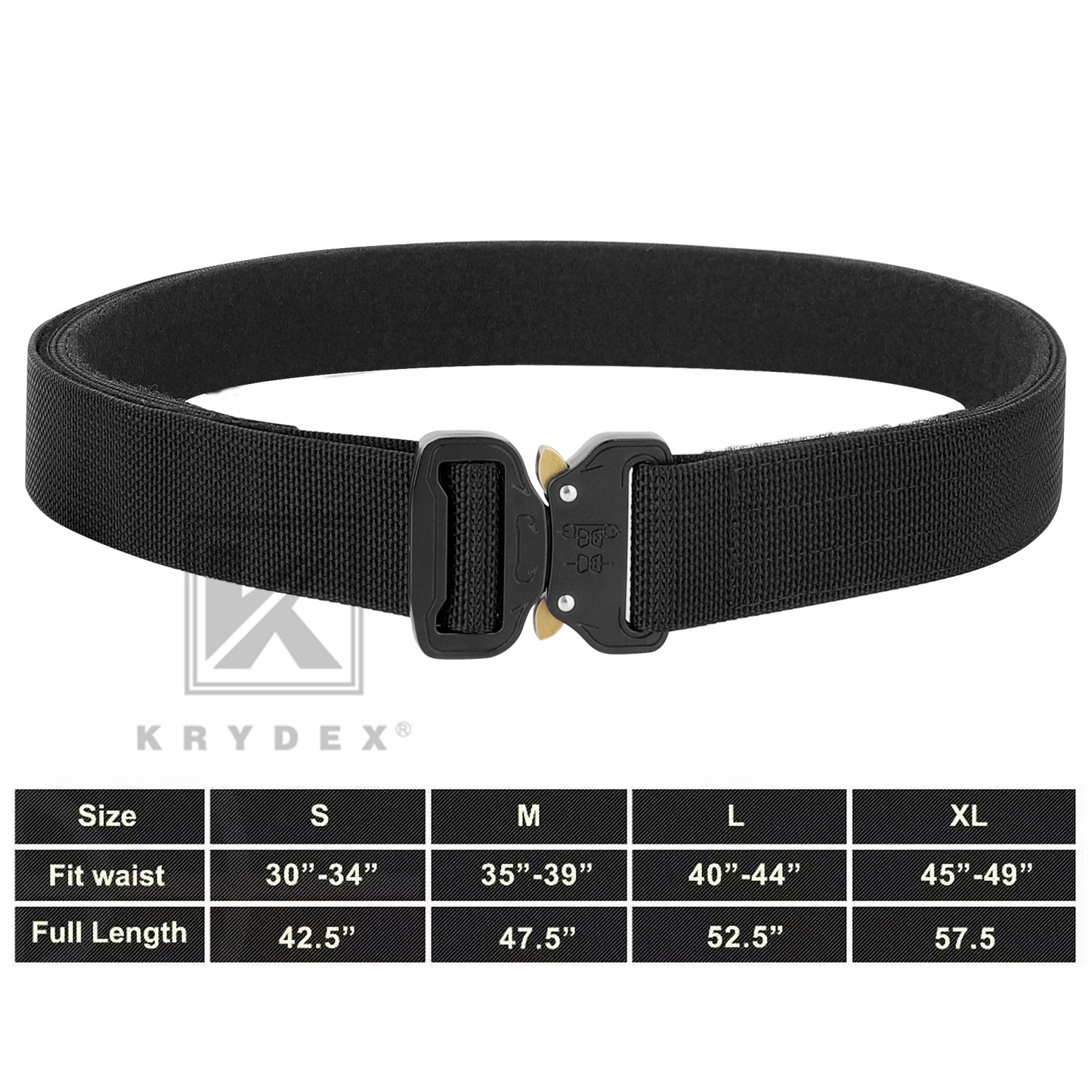 KRYDEX Battle Belts Tactical Stiffened 1.5" 2-Ply Tactical Gun Belt Quick Release Heavy Duty War Belt Combat Belt