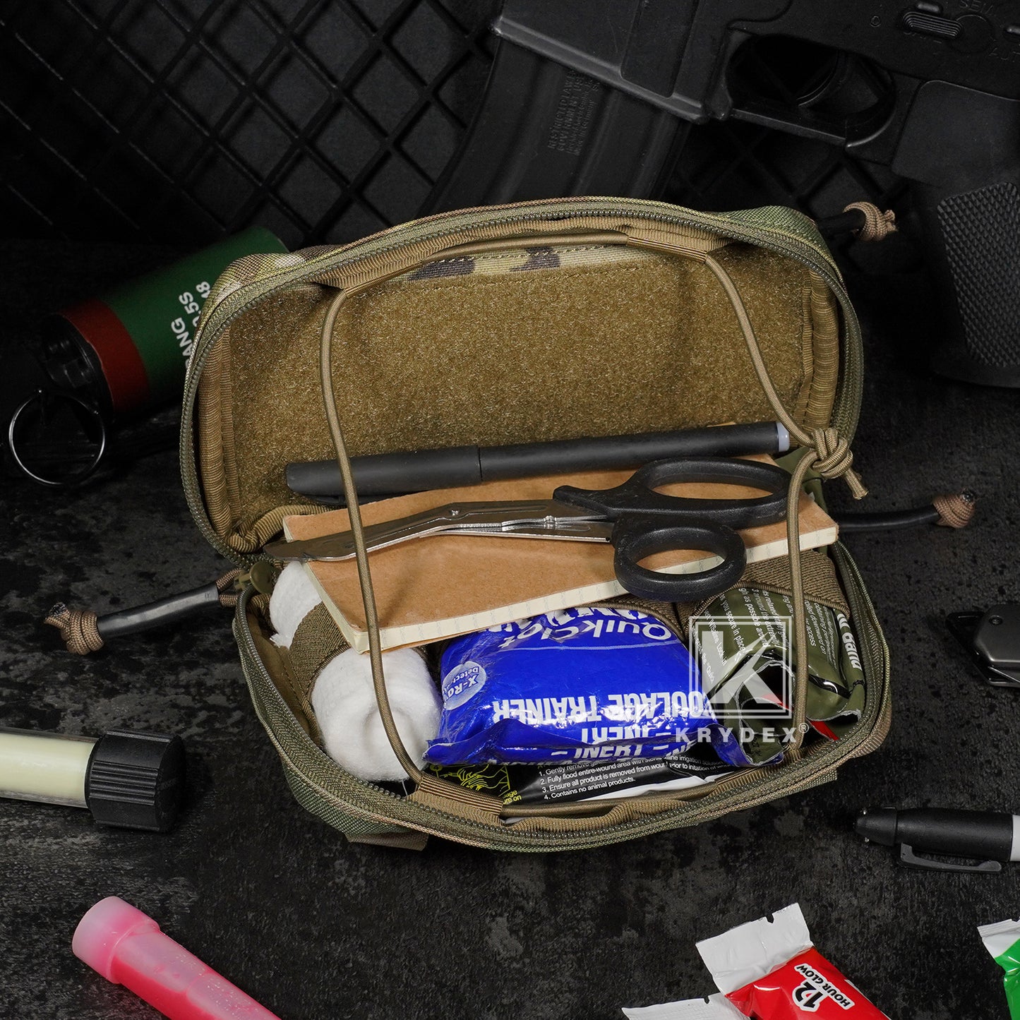 Krydex Tactical Admin Pouch Chest Bag MOLLE Utility Pouch Front Pocket for Vest and Chest Rig