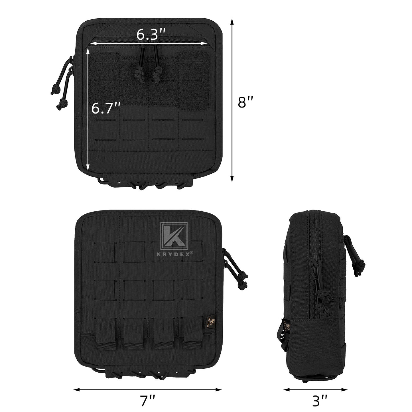 Krydex Tactical 8x7 Admin Pouch MOLLE Low Profile Modular Medic Pouch Tourniquet Holder