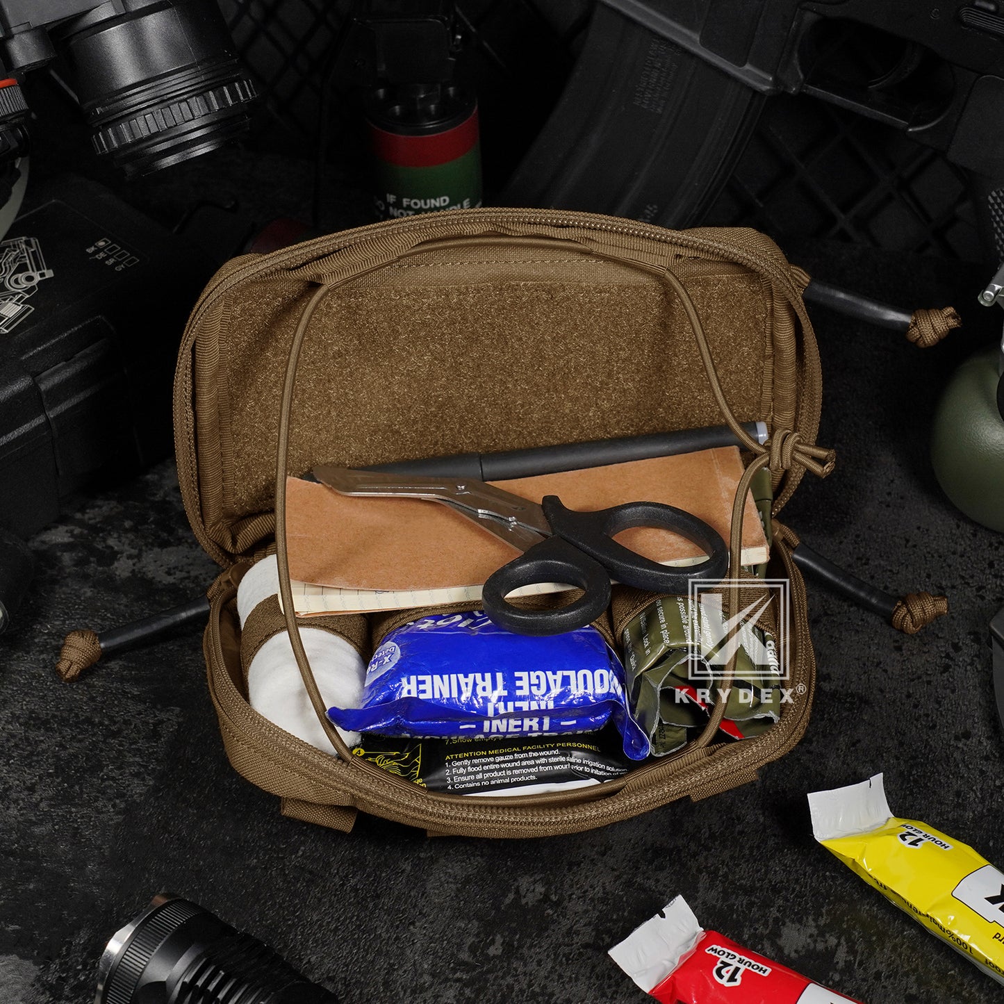 Krydex Tactical Admin Pouch Chest Bag MOLLE Utility Pouch Front Pocket for Vest and Chest Rig