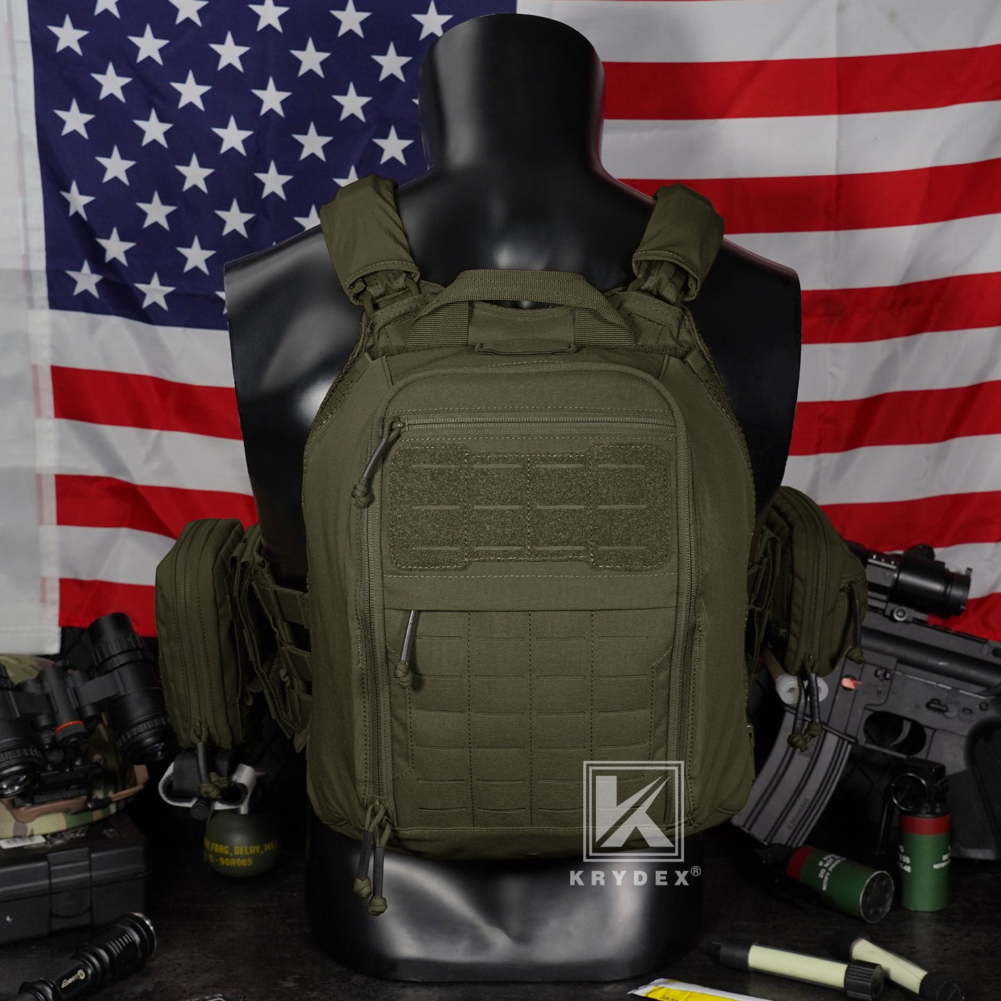 Krydex Tactical Zip-on Back Panel for Scarab Vest MOLLE Helmet Hydration Backpack