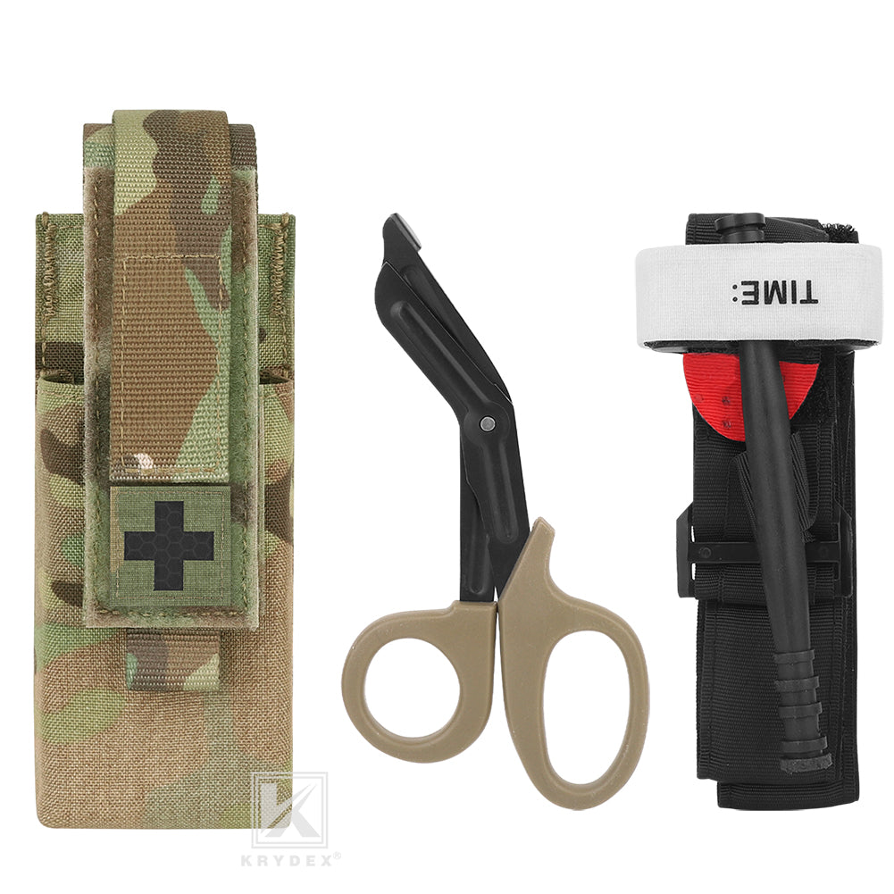 KRYDEX Tactical 3 in 1 Tourniquet & 7.25” EMT Shear Kit Medical Trauma Scissor Set