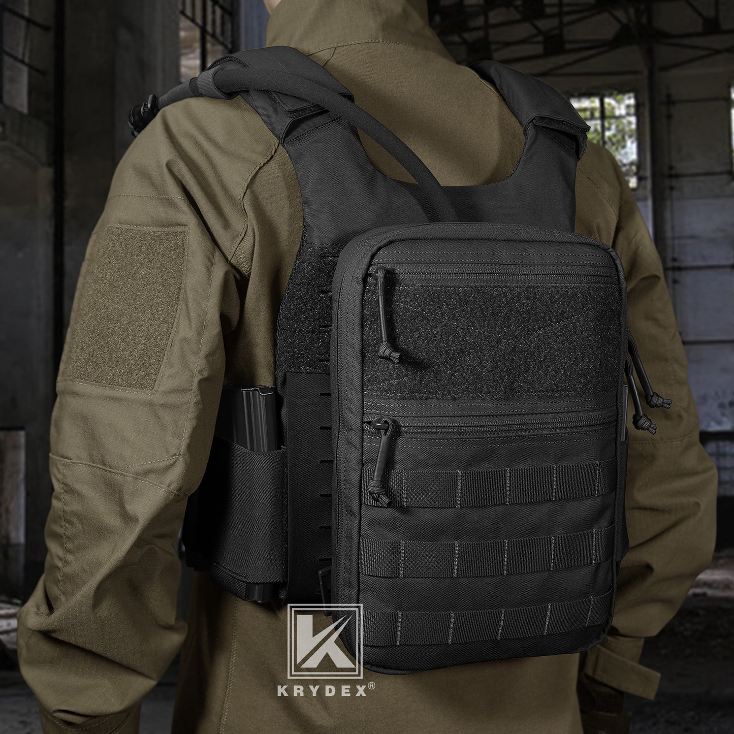 Krydex Tactical Hydration Pack 1.5L 50oz Water Bladder Carrier MOLLE for vest Hydro Backpack