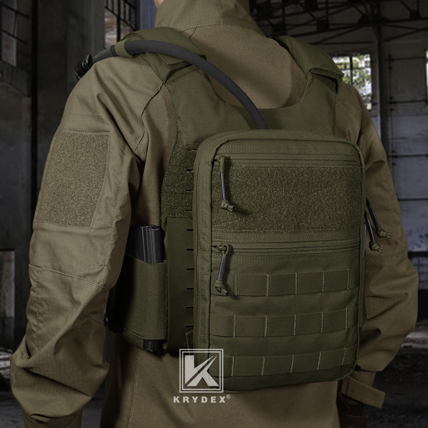 Krydex Tactical Hydration Pack 1.5L 50oz Water Bladder Carrier MOLLE for vest Hydro Backpack
