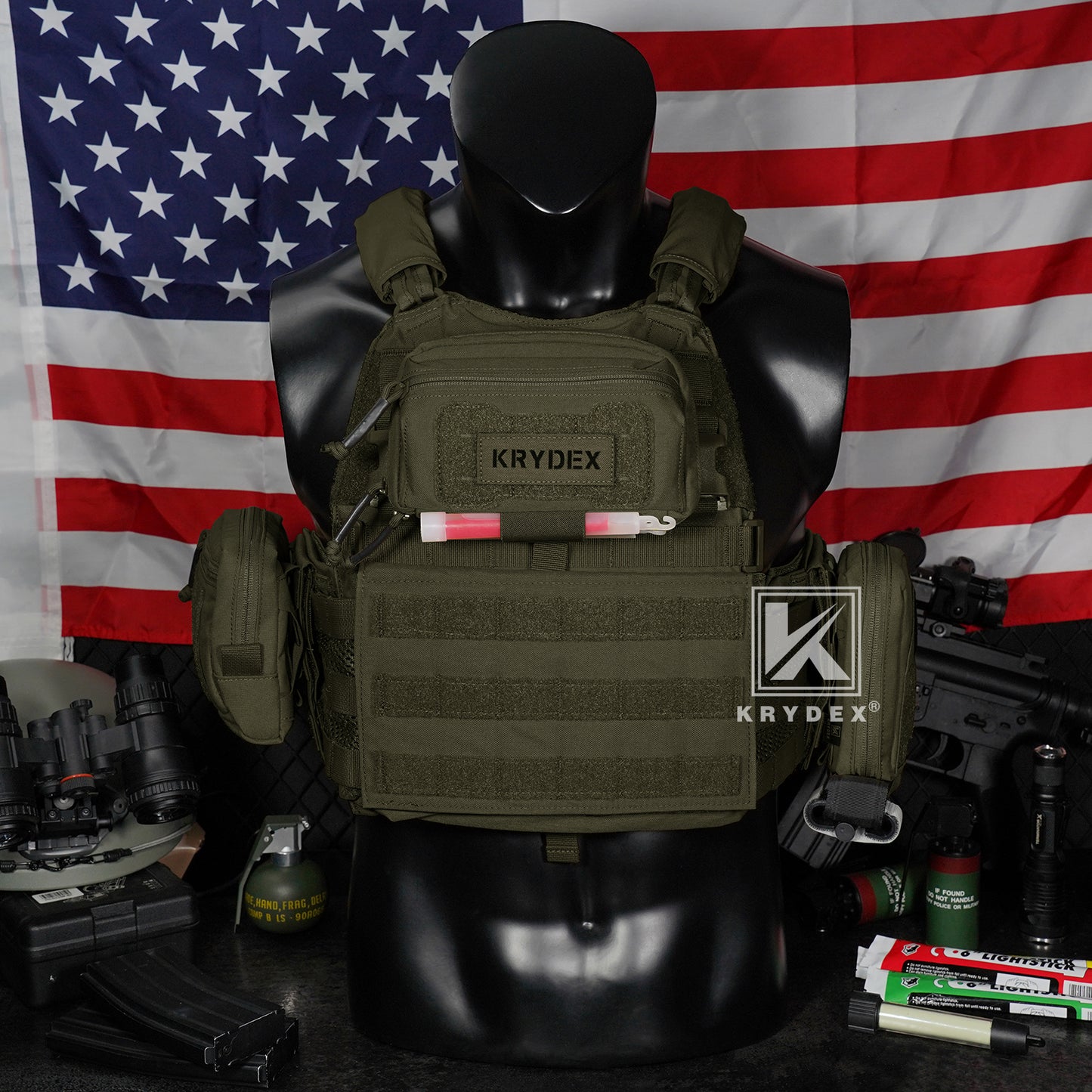 Krydex Tactical Admin Pouch Chest Bag MOLLE Utility Pouch Front Pocket for Vest and Chest Rig