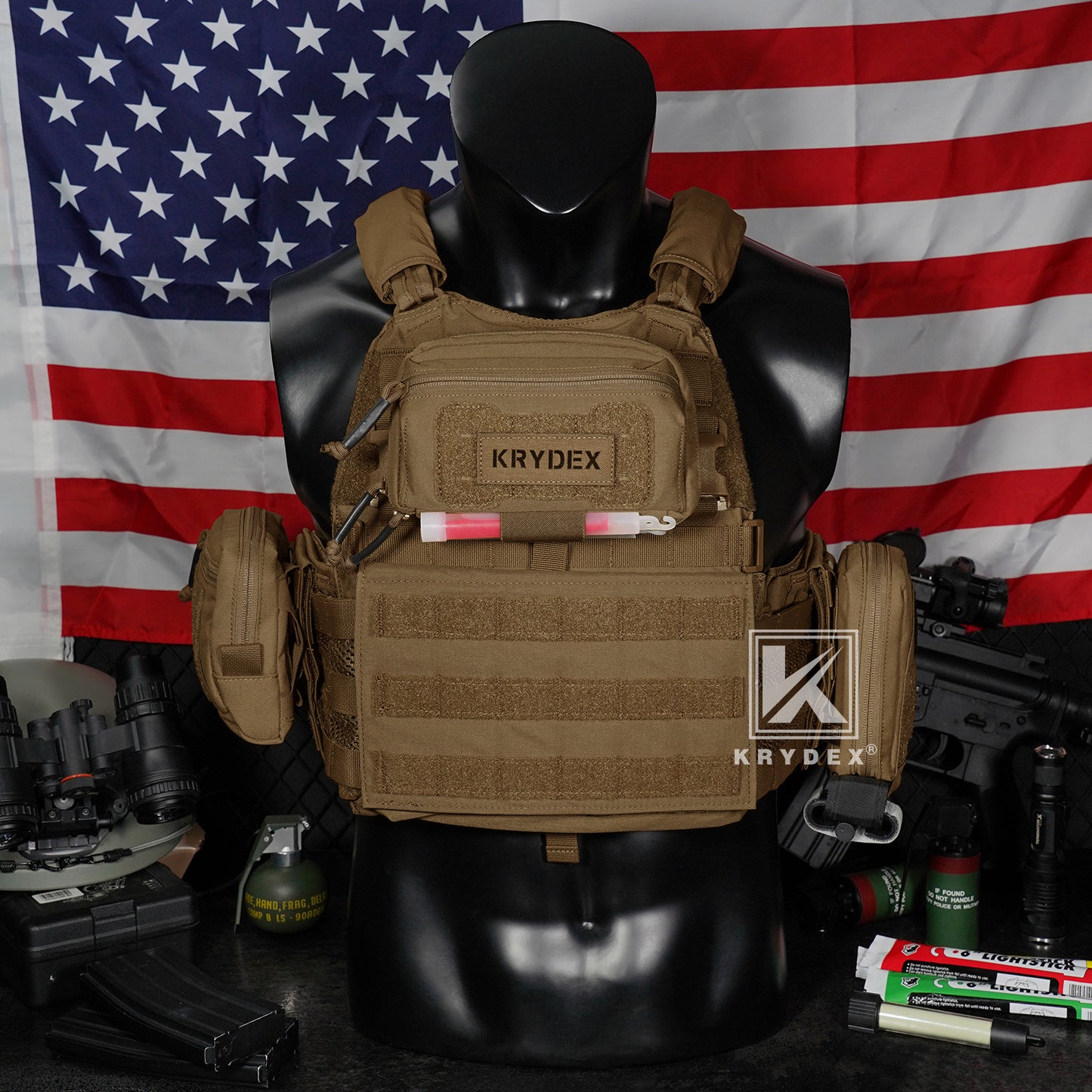 Krydex Tactical Admin Pouch Chest Bag MOLLE Utility Pouch Front Pocket for Vest and Chest Rig