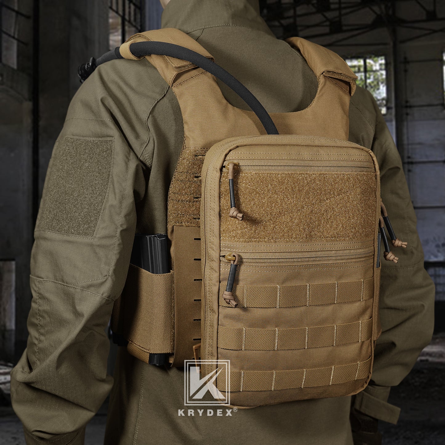 Krydex Tactical Hydration Pack 1.5L 50oz Water Bladder Carrier MOLLE for vest Hydro Backpack
