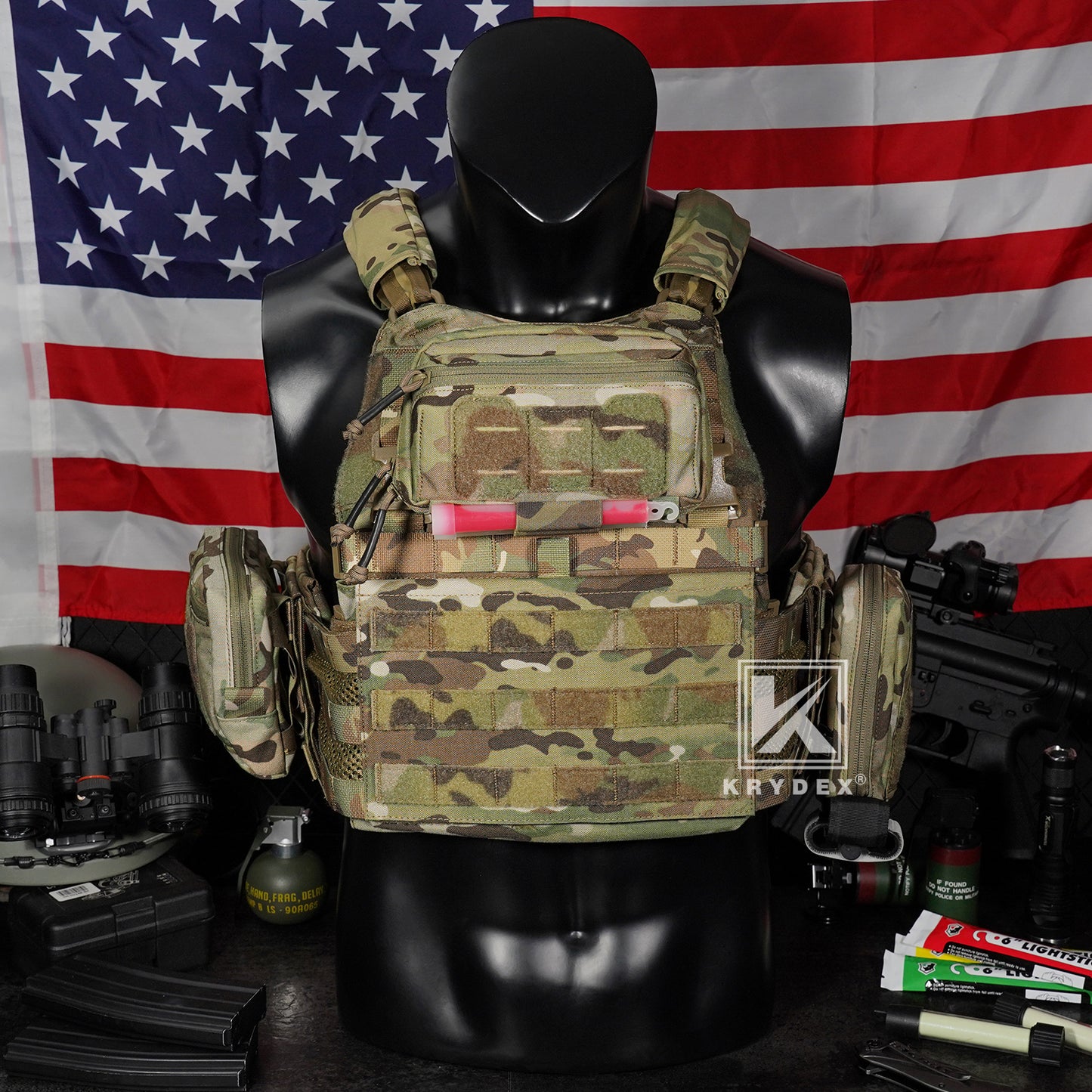 Krydex Tactical Admin Pouch Chest Bag MOLLE Utility Pouch Front Pocket for Vest and Chest Rig